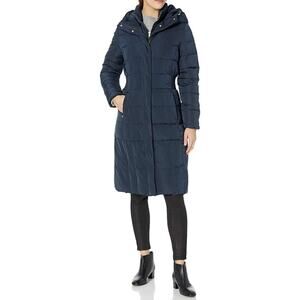 Cole Haan Signature Down Puffer Winter Coat, size Petite Medium, Blue, New!